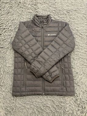 Columbia Voodoo Falls 590 Gray TurboDown Jacket Men Small Water Resistant Puffer
